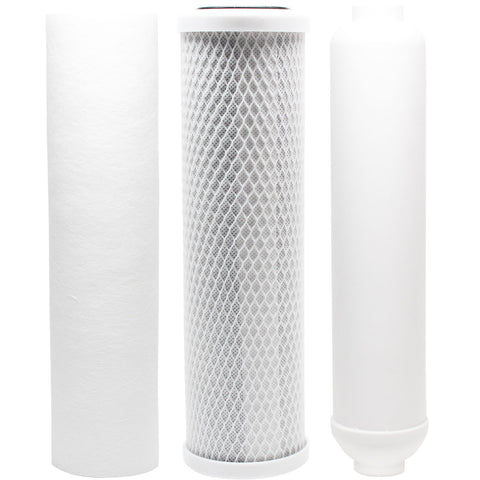 Reverse Osmosis Water Filter Kit - Includes Carbon Block Filter, PP Sediment Filter & Inline Filter Cartridge
