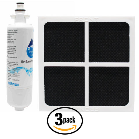 3-Pack Replacement Kenmore 79572053110 Refrigerator Water & Air Filter Kit