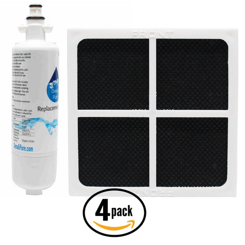 4-Pack Replacement Kenmore 79572053110 Refrigerator Water & Air Filter Kit