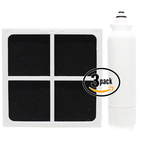 3-Pack Replacement LG LSC22991ST Refrigerator Water & Air Filter Kit