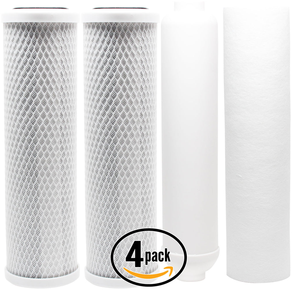 4-Pack Replacement Filter Kit for Watts RO-TFM-5SV RO System - Include ...