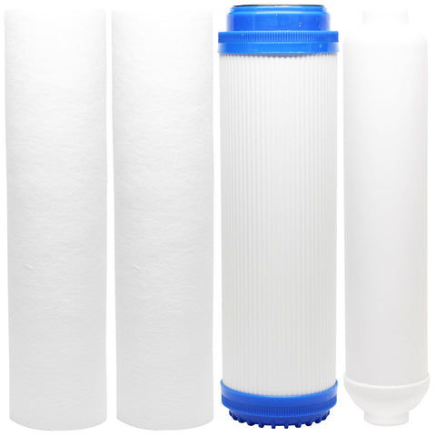 Reverse Osmosis Water Filter Kit - Includes PP Sediment Filters, GAC Filter & Inline Filter Cartridge