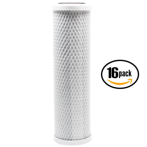 16-Pack 10" Universal Activated Carbon Block Water Filter