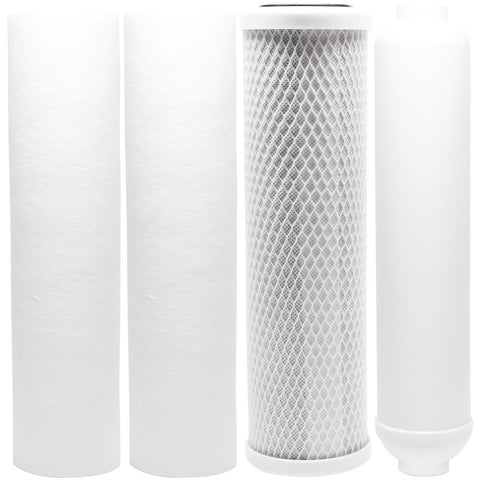 Replacement Filter Kit for PurePro EC-106PH RO System - Includes Carbon Block Filter, PP Sediment Filters & Inline Filter Cartridge