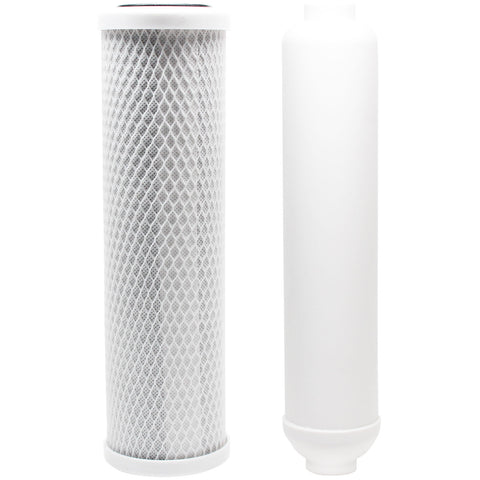 Replacement Filter Kit for Crystal Quest CQE-RO-00116 RO System - Includes Carbon Block Filter & Inline Filter Cartridge