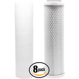 8-Pack Replacement Filter Kit for Marine Depot MD9113 RO System - Includes Carbon Block Filter & PP Sediment Filter