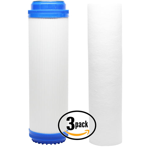 3-Pack Replacement Filter Kit for Topway Global (TGI) TGI-315 RO System - Includes Polypropylene Sediment Filter & Granular Activated Carbon Filter